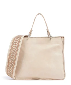 Handtasche genarbtes Rindsleder beige