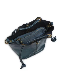 Handtasche genarbtes Rindsleder dunkelblau