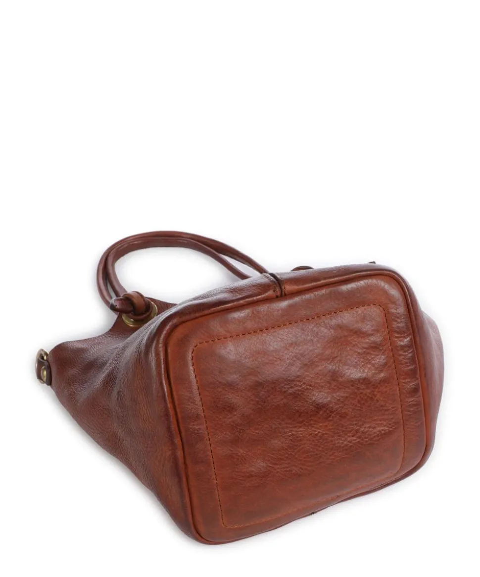 Handtasche genarbtes Rindsleder cognac