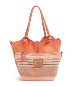 Handtasche genarbtes Rindsleder orange