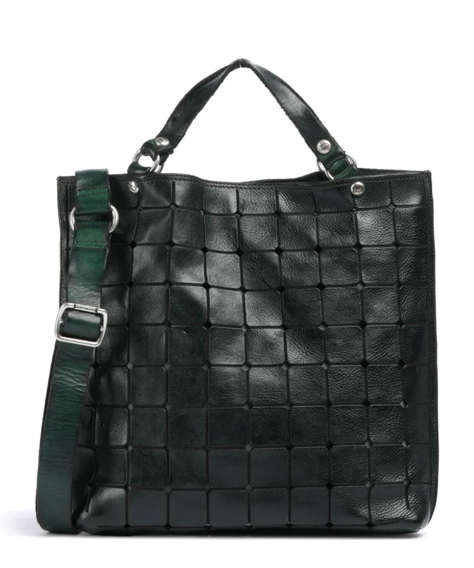 Handtasche Rindsleder dunkelgrün