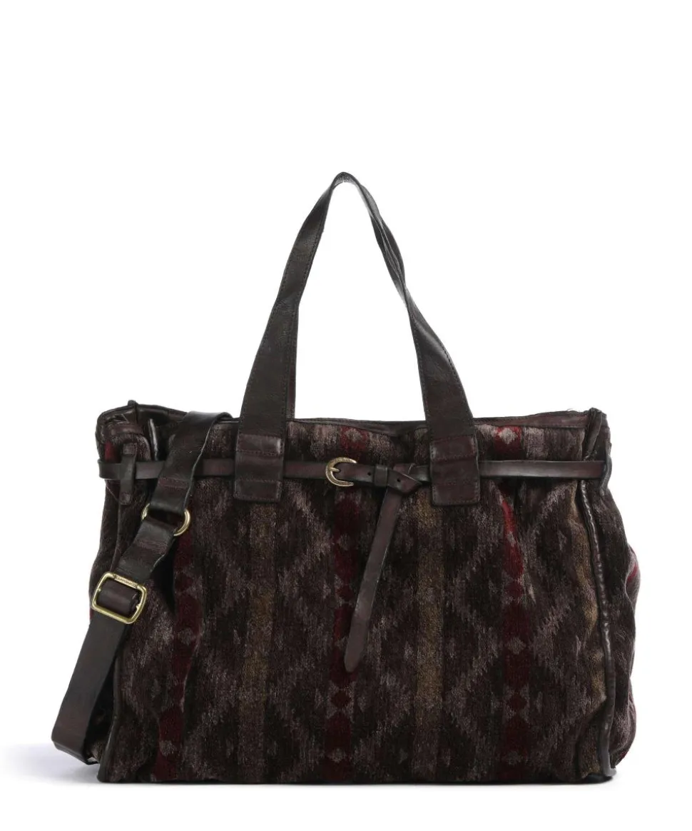 Handtasche Textil dunkelbraun