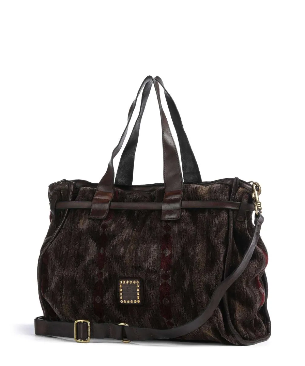 Handtasche Textil dunkelbraun