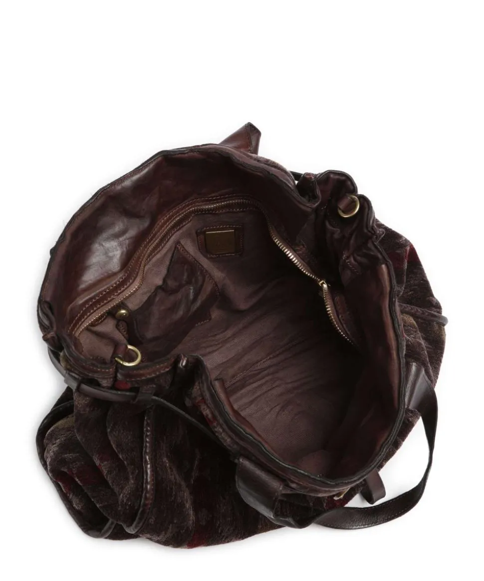 Handtasche Textil dunkelbraun