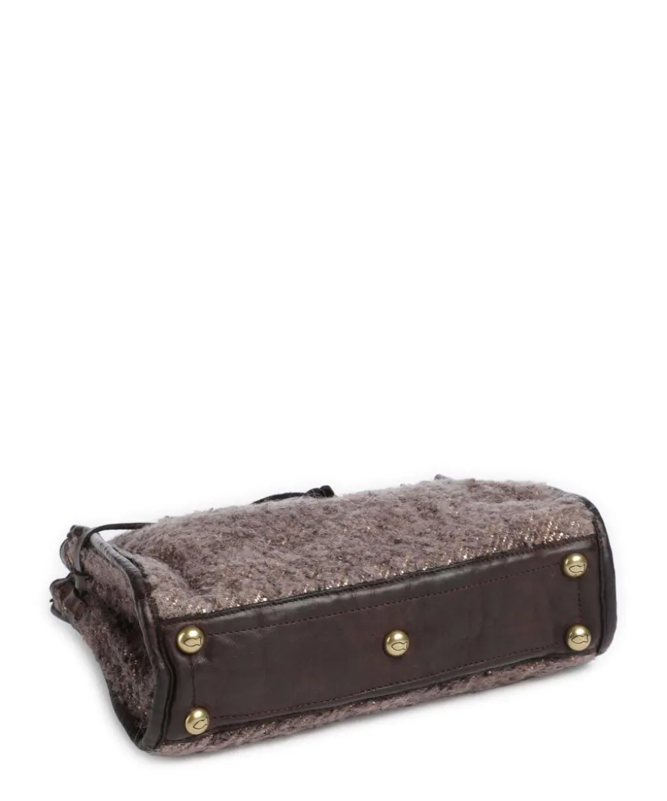 Handtasche Textil dunkelbraun