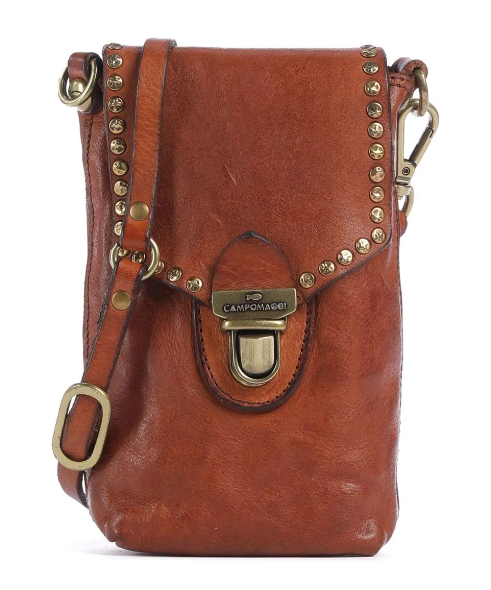 Handytasche fein genarbtes Rindsleder cognac