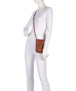 Handytasche fein genarbtes Rindsleder cognac