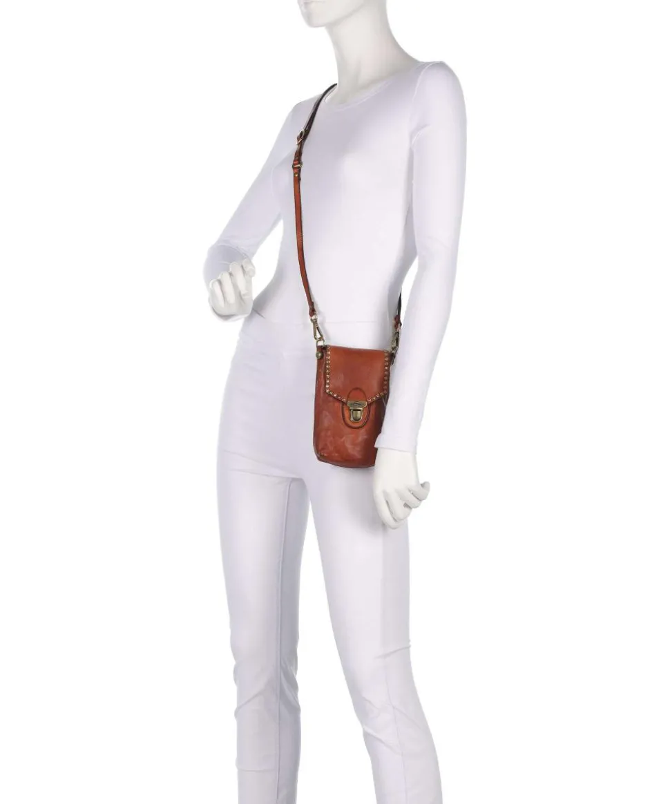 Handytasche fein genarbtes Rindsleder cognac