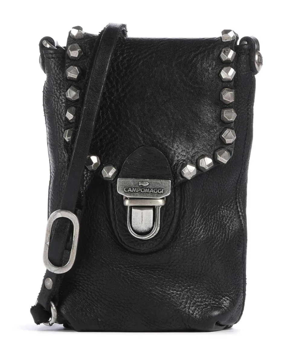 Handytasche fein genarbtes Rindsleder schwarz