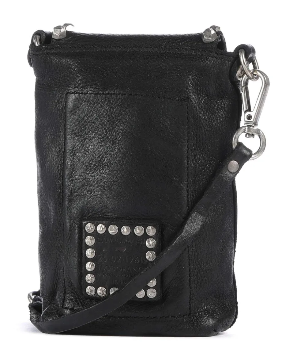 Handytasche fein genarbtes Rindsleder schwarz