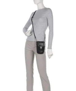 Handytasche fein genarbtes Rindsleder schwarz