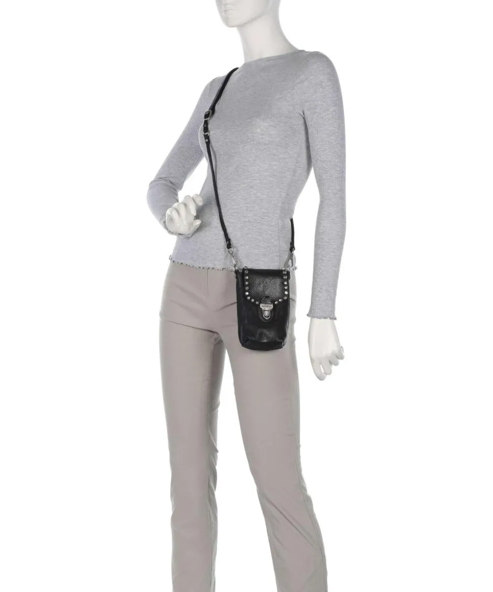 Handytasche fein genarbtes Rindsleder schwarz