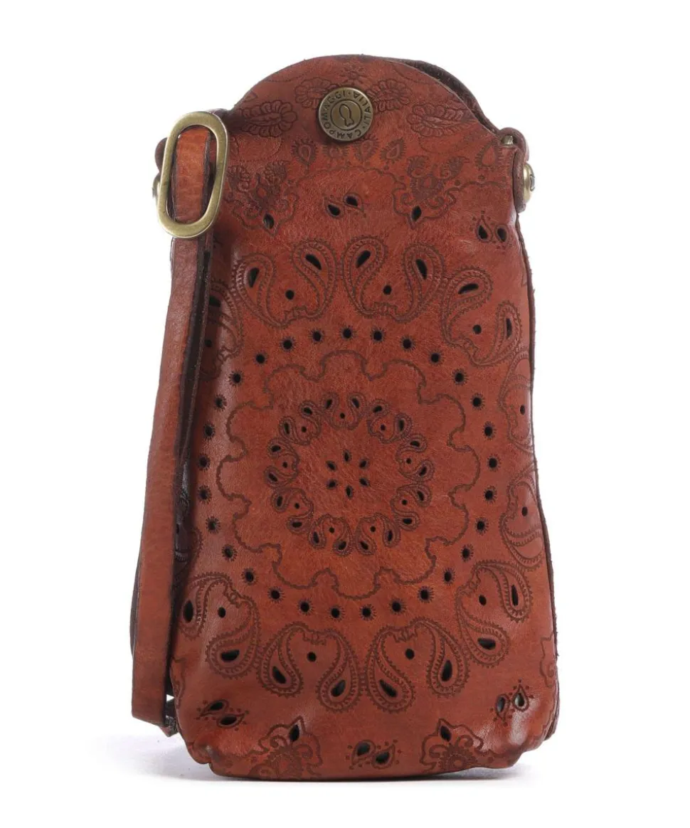 Handytasche fein genarbtes Rindsleder cognac