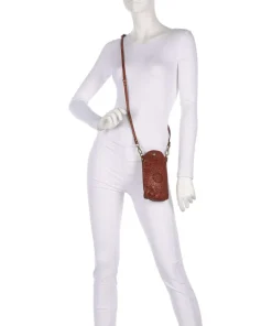 Handytasche fein genarbtes Rindsleder cognac