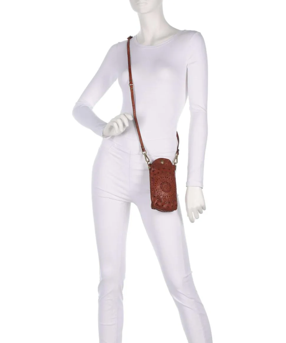 Handytasche fein genarbtes Rindsleder cognac