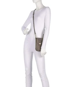 Handytasche fein genarbtes Rindsleder grau