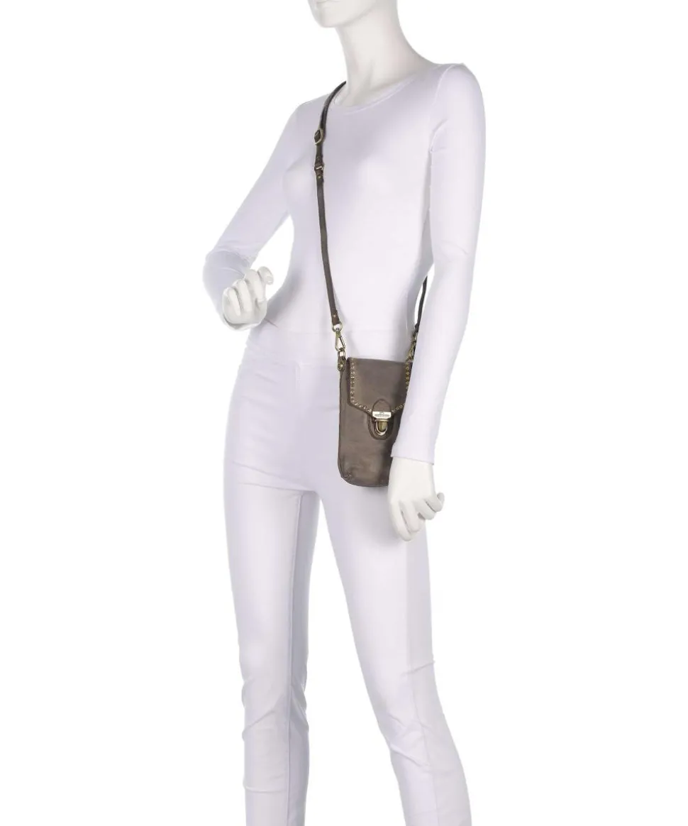 Handytasche fein genarbtes Rindsleder grau