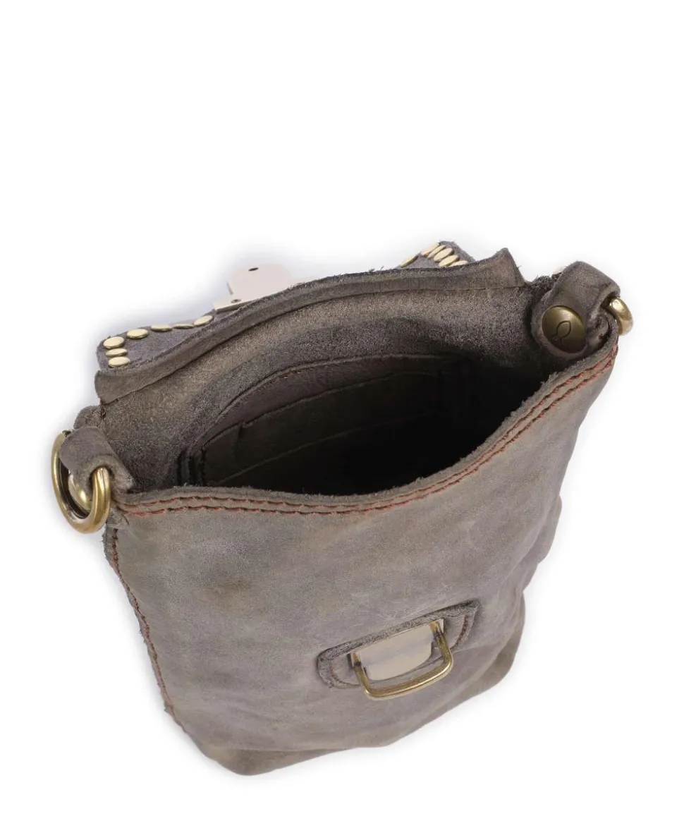 Handytasche fein genarbtes Rindsleder grau