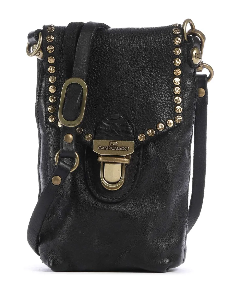 Handytasche fein genarbtes Rindsleder schwarz