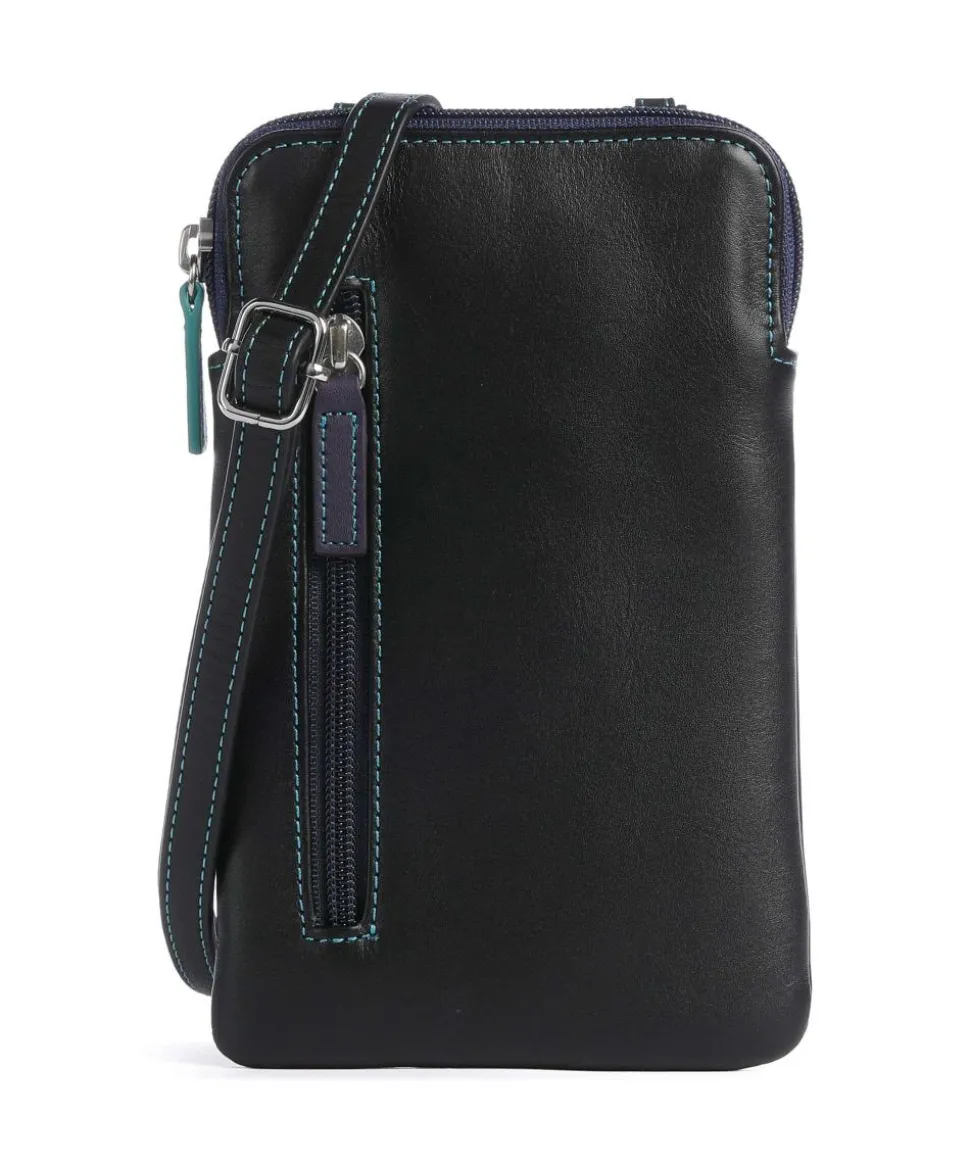 Handytasche fein genarbtes Rindsleder schwarz