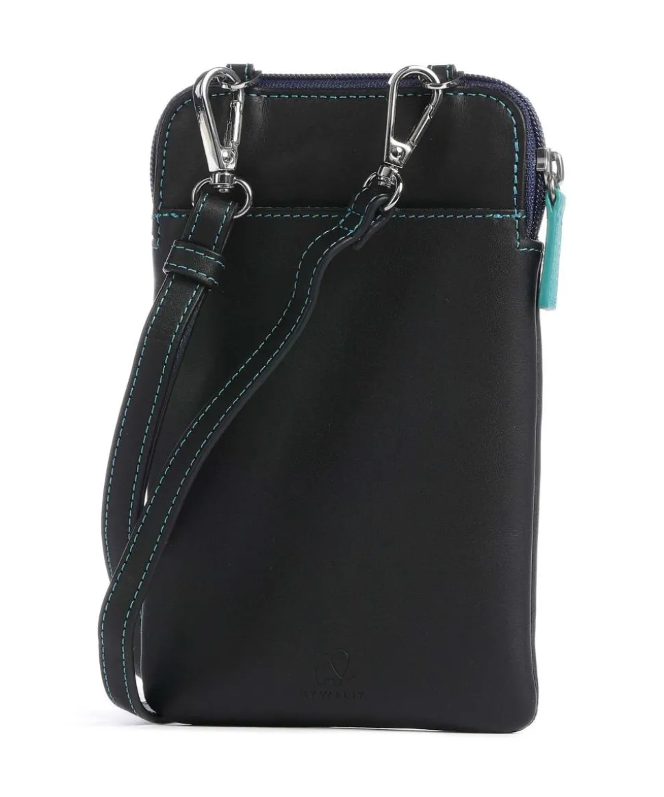 Handytasche fein genarbtes Rindsleder schwarz