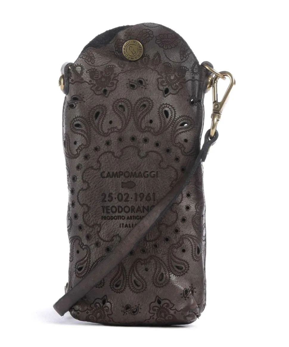 Handytasche fein genarbtes Rindsleder dunkelgrau