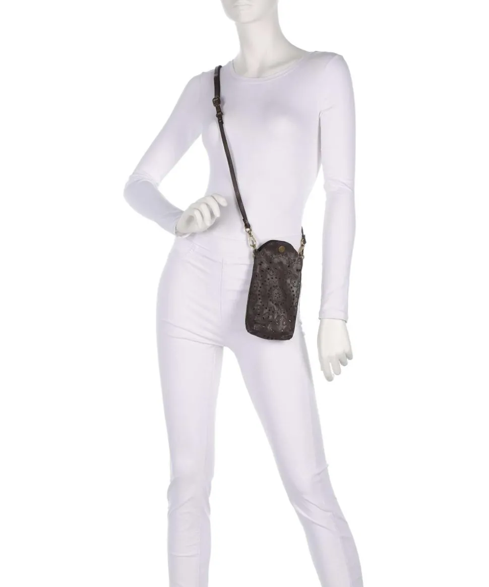 Handytasche fein genarbtes Rindsleder dunkelgrau