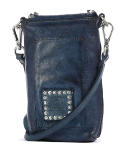 Handytasche fein genarbtes Rindsleder dunkelblau