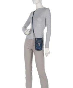 Handytasche fein genarbtes Rindsleder dunkelblau