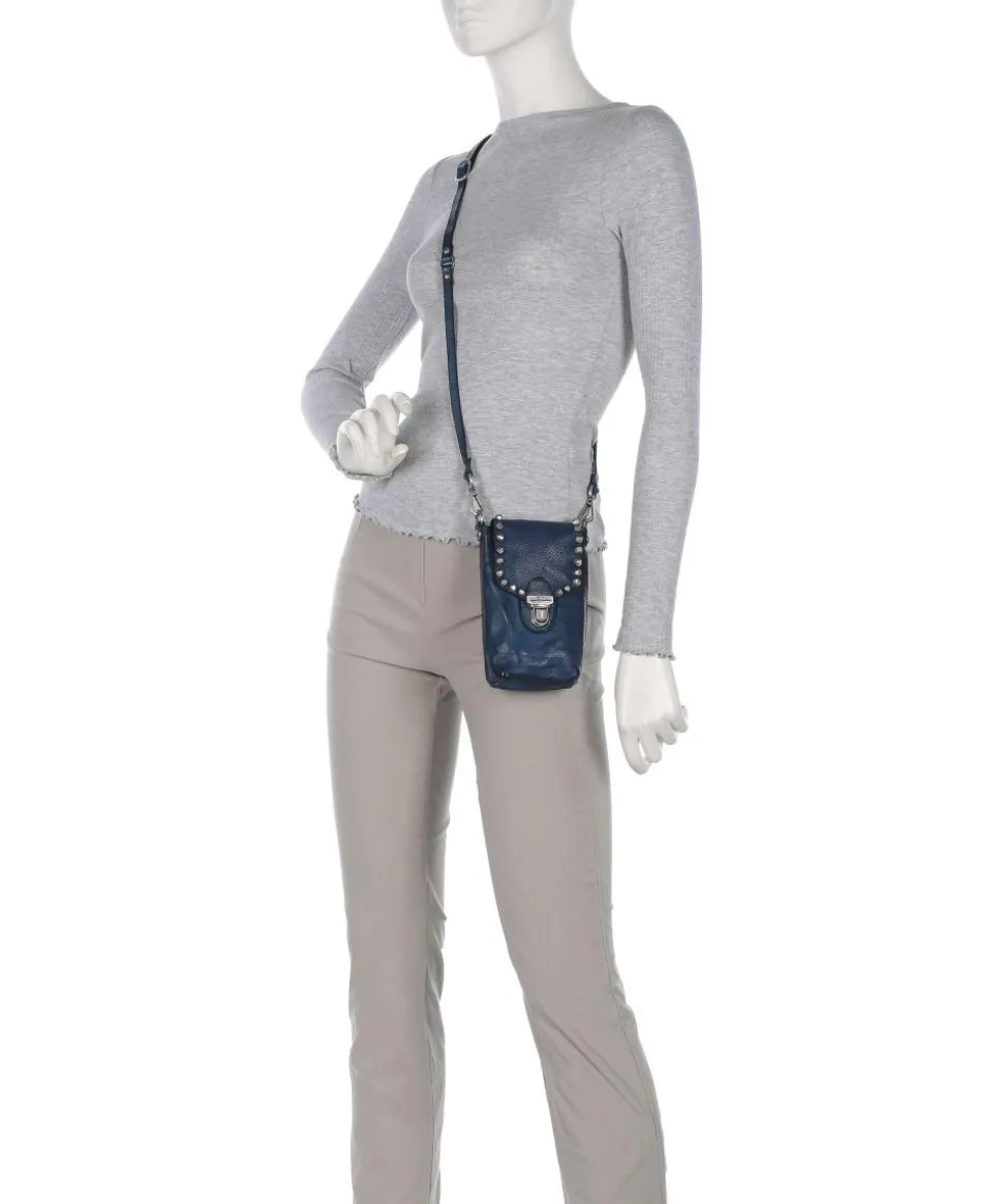 Handytasche fein genarbtes Rindsleder dunkelblau