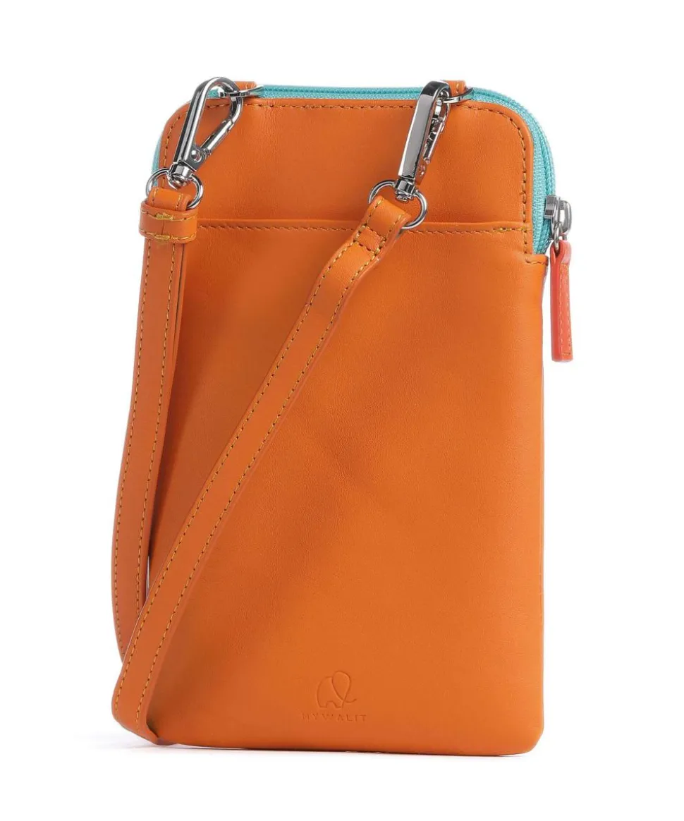Handytasche fein genarbtes Rindsleder orange