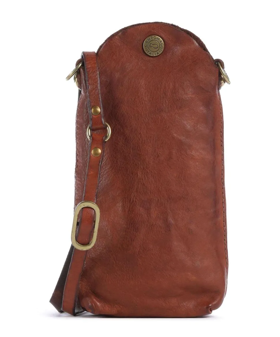 Handytasche genarbtes Rindsleder cognac