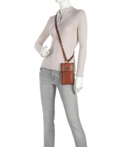 Handytasche genarbtes Rindsleder cognac