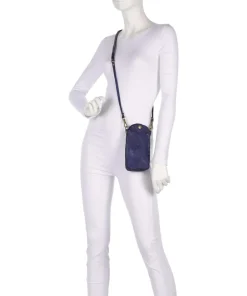 Handytasche genarbtes Rindsleder dunkelblau