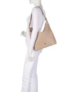 Hanna Beuteltasche genarbtes Rindsleder beige