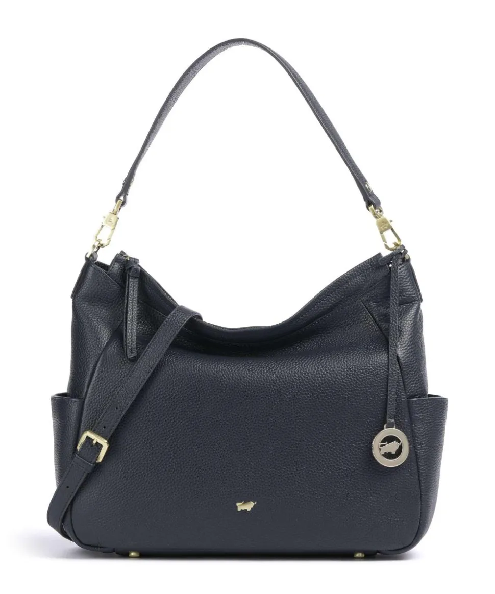Hanna Beuteltasche genarbtes Rindsleder navy