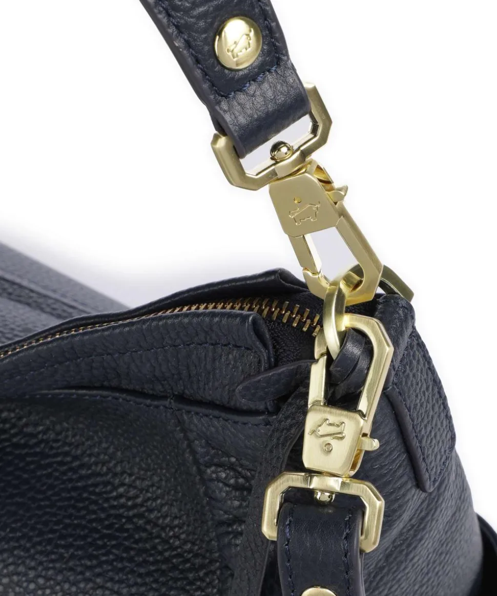 Hanna Beuteltasche genarbtes Rindsleder navy