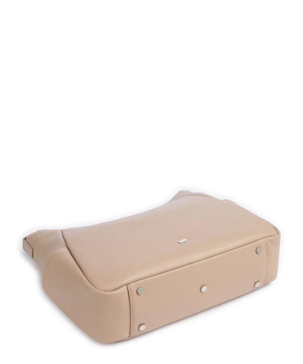 Hanna Beuteltasche genarbtes Rindsleder beige