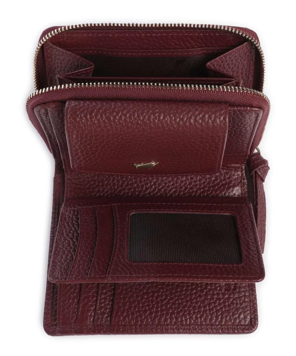 Hanna Geldbörse genarbtes Leder wein