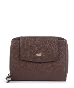 Hanna Geldbörse genarbtes Leder dunkelbraun