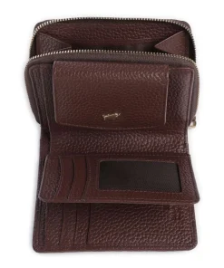 Hanna Geldbörse genarbtes Leder dunkelbraun