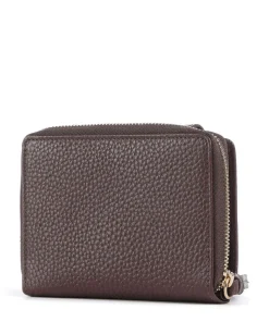 Hanna Geldbörse genarbtes Leder dunkelbraun