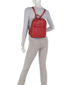 Hanna Rucksack 10″ genarbtes Rindsleder rot