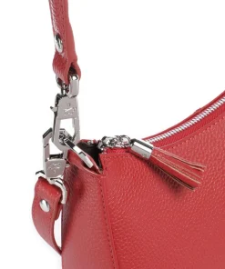 Hanna Schultertasche genarbtes Rindsleder rot