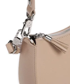 Hanna Schultertasche genarbtes Rindsleder beige