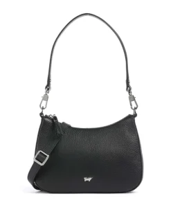 Hanna Schultertasche genarbtes Rindsleder schwarz
