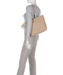 Hanna Shopper genarbtes Leder beige