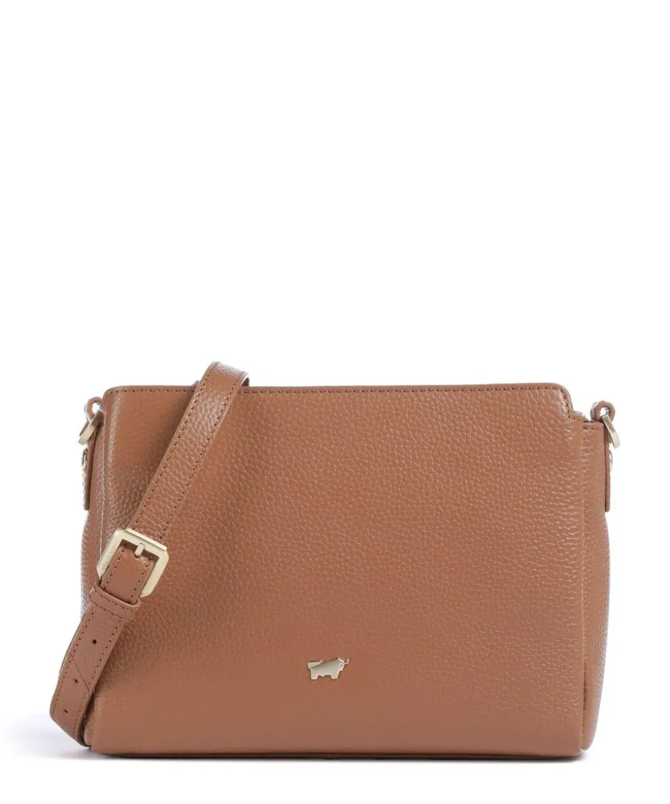Hanna Umhängetasche genarbtes Rindsleder cognac