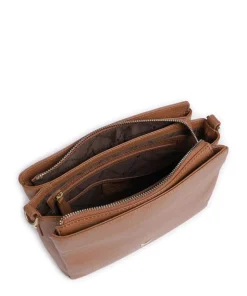 Hanna Umhängetasche genarbtes Rindsleder cognac