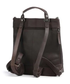 Harare Rucksack-Tasche Rindsleder dunkelbraun